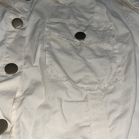 XCVI Wearables Raw Edge Poplin Lightweight Safari Jacket Ginger Root Small - Picture 5 of 10